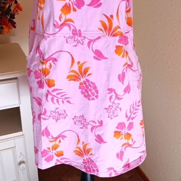 Red Ginger Cotton Stuff Shift Dress. Coastal Beachy - Picture 3 of 11